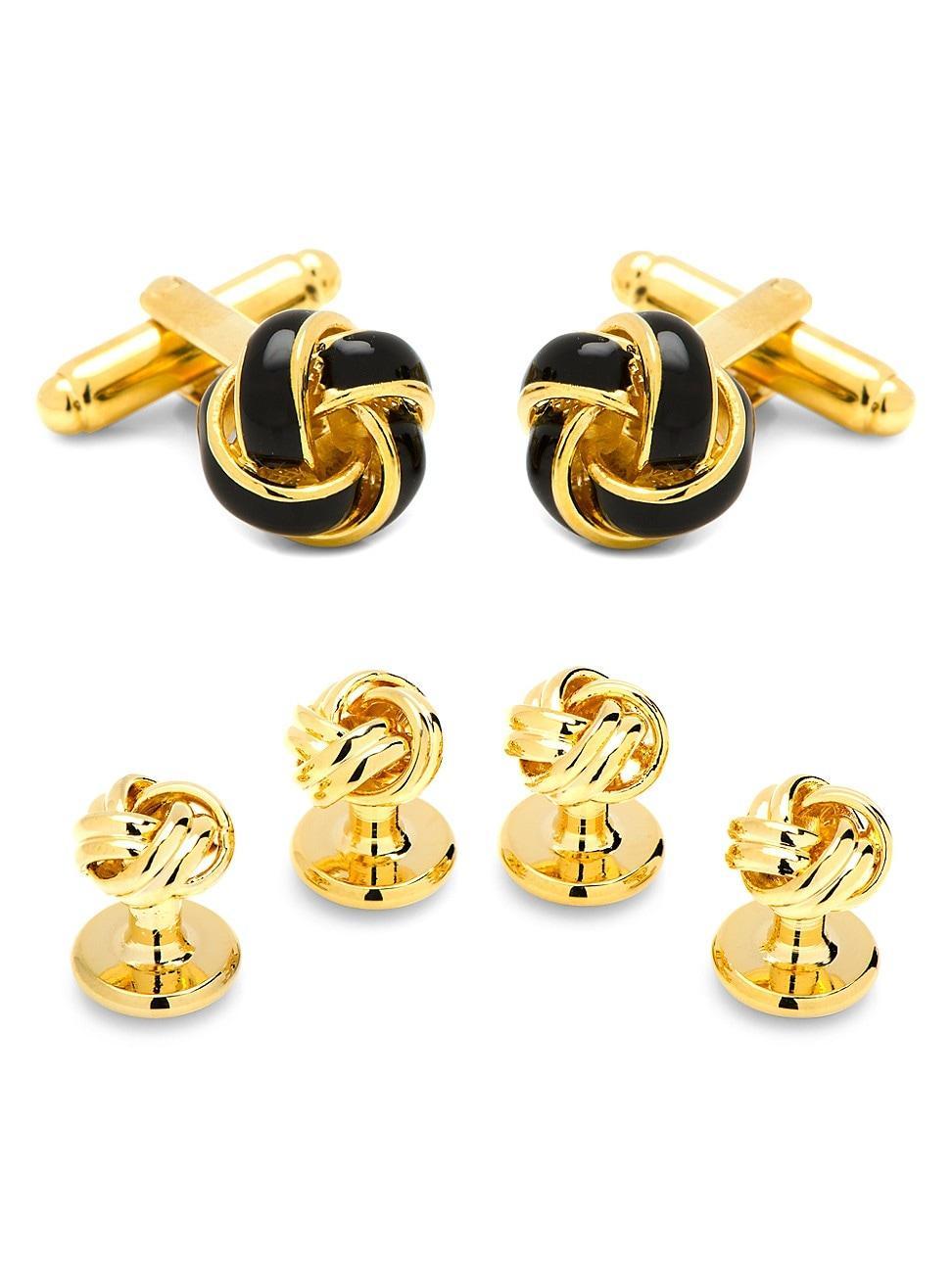 Black and Gold Knot Stud Set Product Image