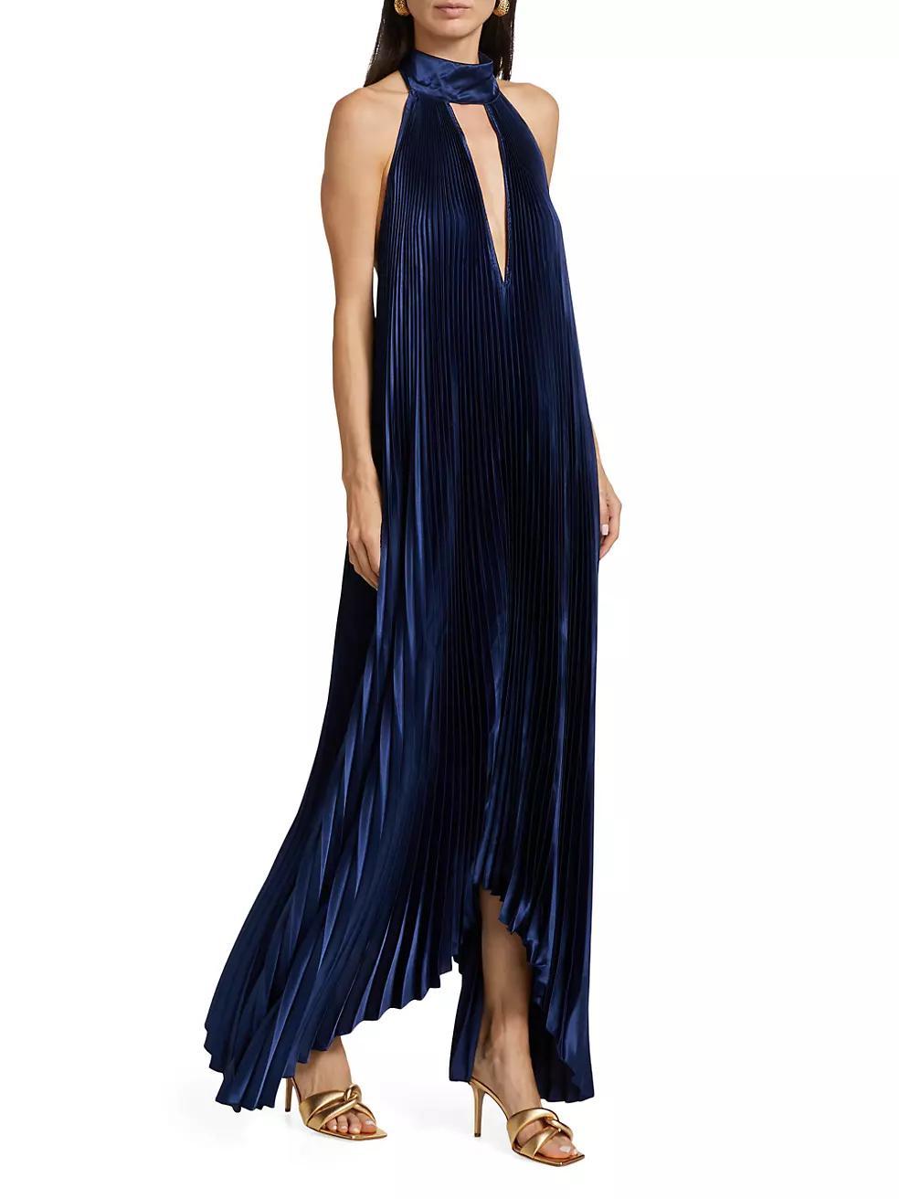 La Fete Opera Pleated Halterneck Gown Product Image