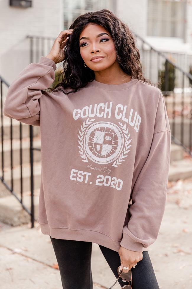 Couch Club Mocha Oversized Graphic Sweatshirt Product Image