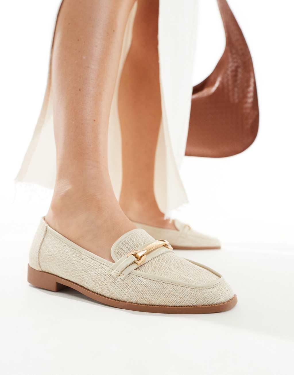 ASOS DESIGN Verity loafer flat shoes with trim Product Image