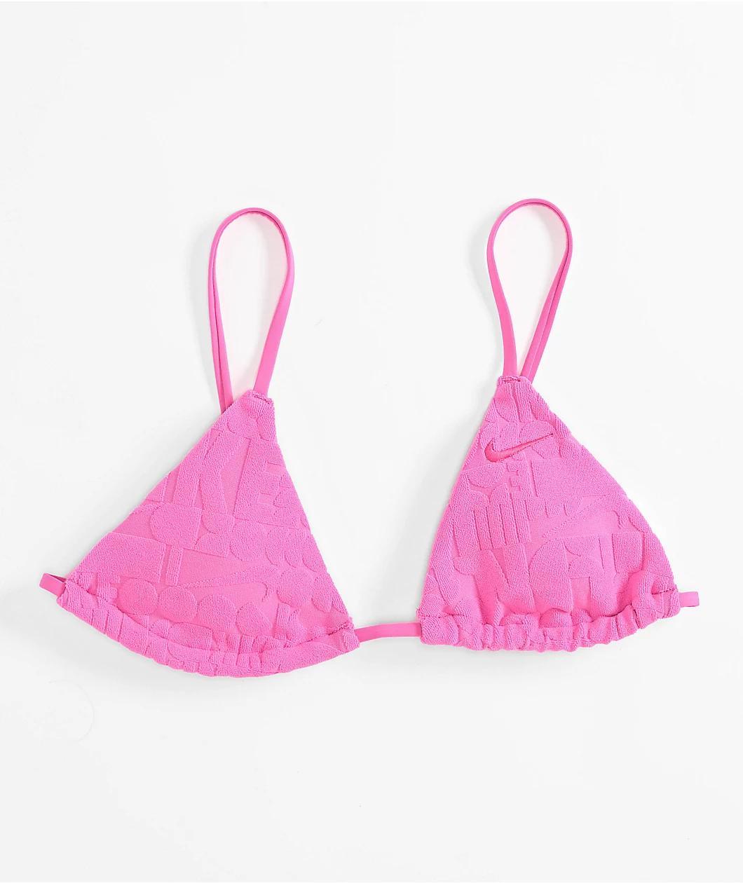 Nike Retro Flow Tie String Pink Triangle Bikini Top Product Image