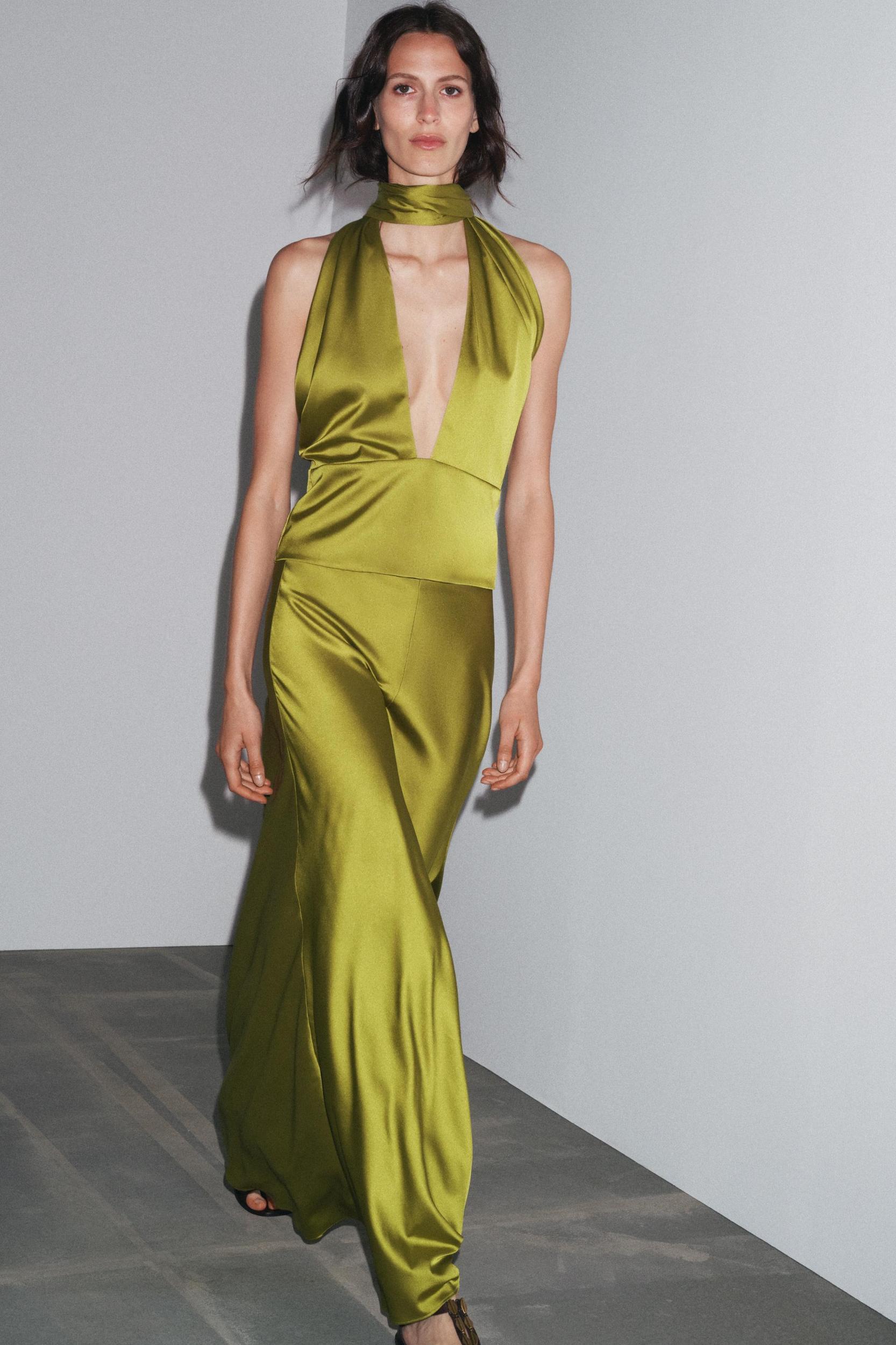 HALTER SATIN EFFECT HANDKERCHIEF TOP Product Image