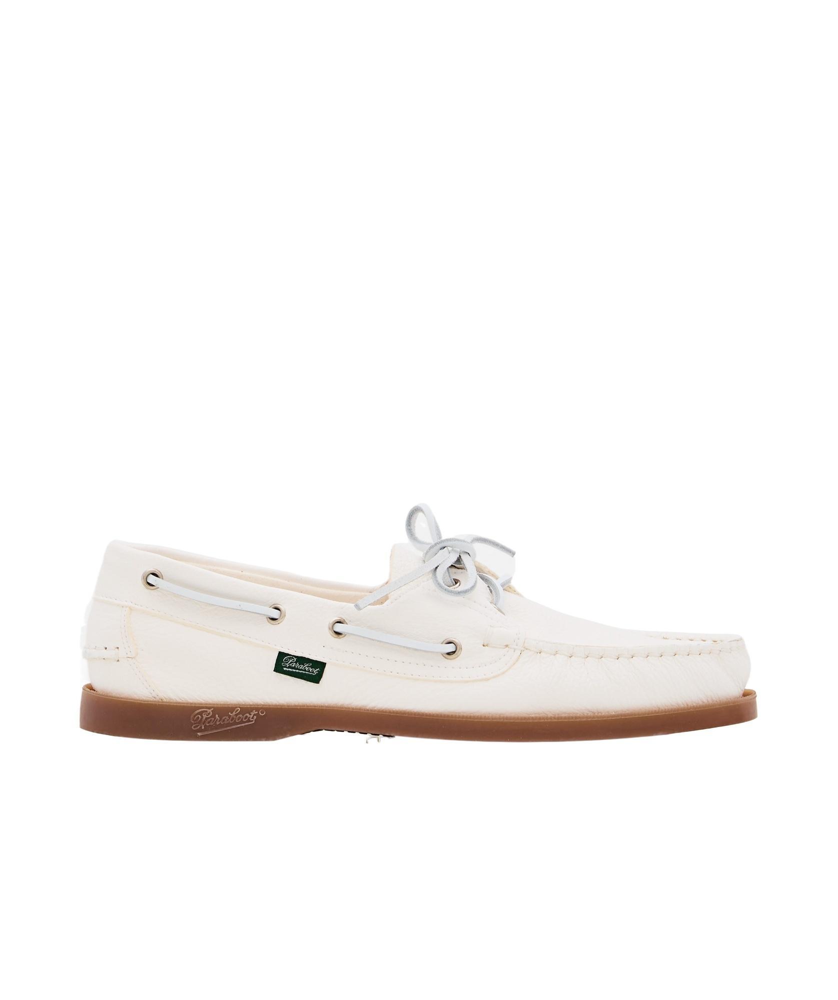 PARABOOT Round Toe Loafers In White Product Image