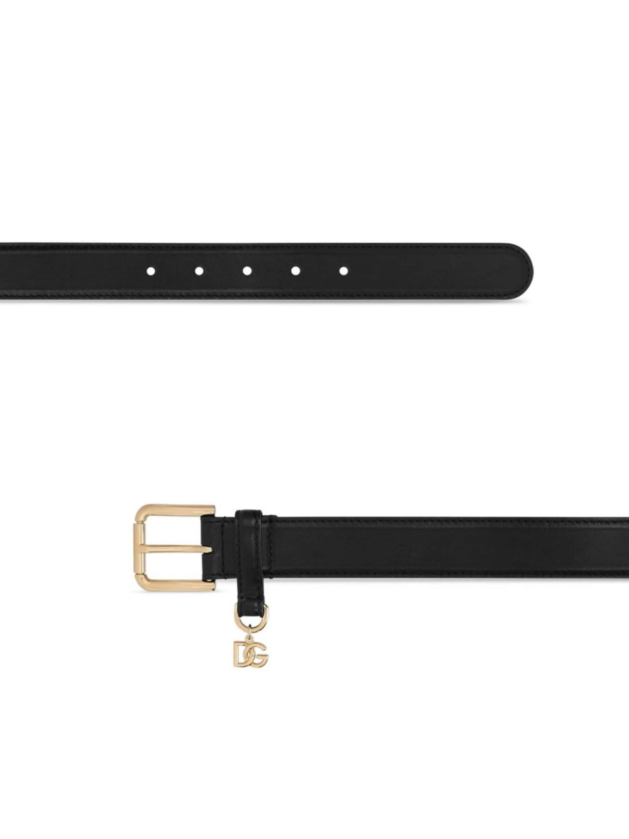 DOLCE & GABBANA Dg-charm Leather Belt In Black Product Image