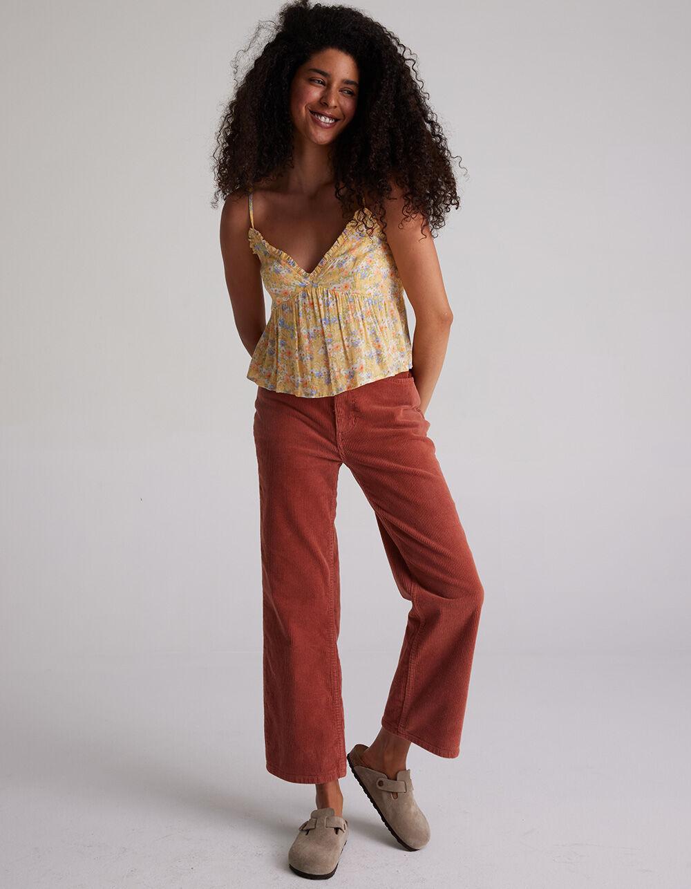 BILLABONG Into The Groove Womens High Waisted Corduroy Pants - BURNT RED Product Image