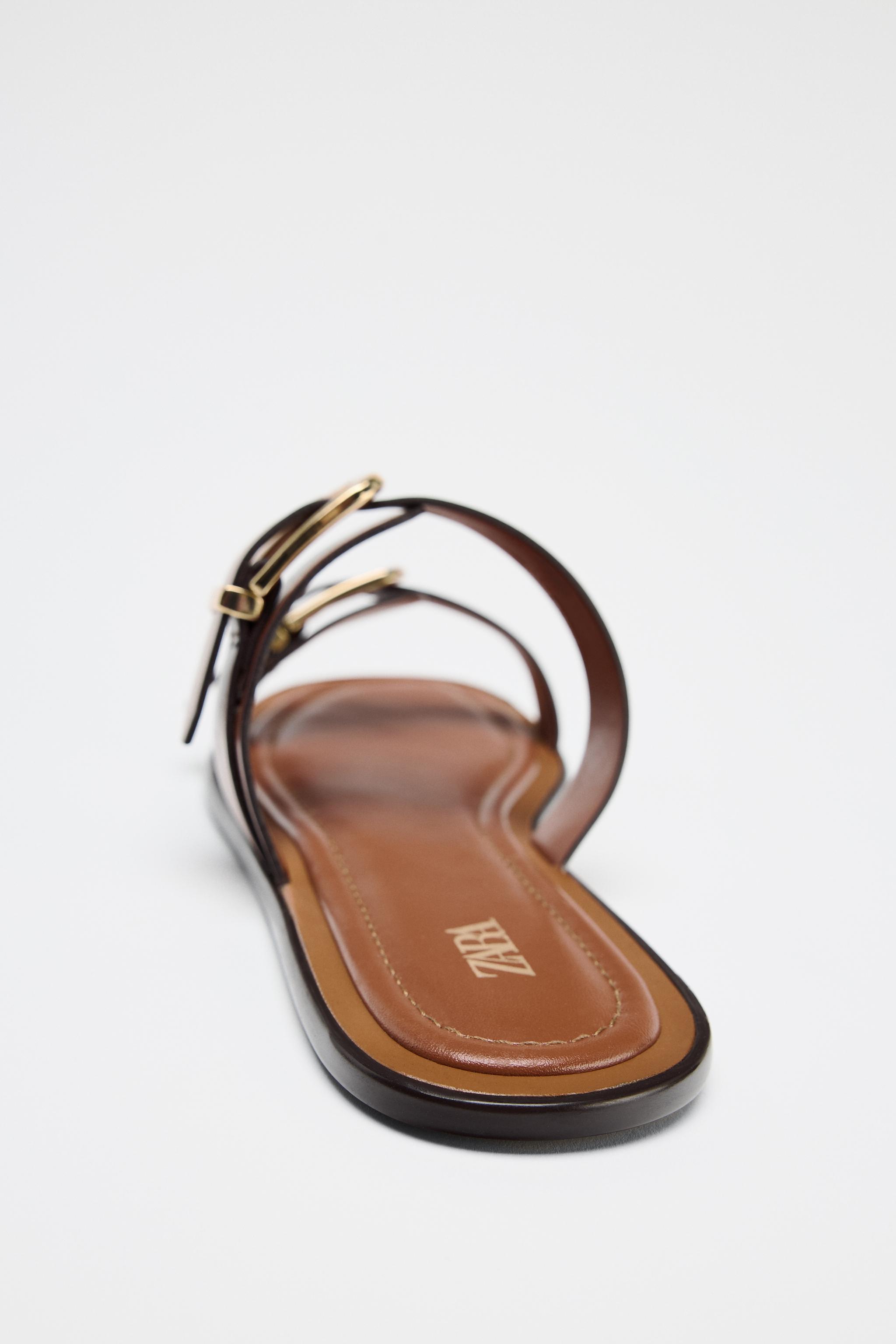 DOUBLE STRAP SLIDE SANDALS Product Image