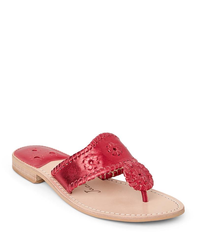 Jack Rogers Jacks Leather Flat Thong Sandals Product Image