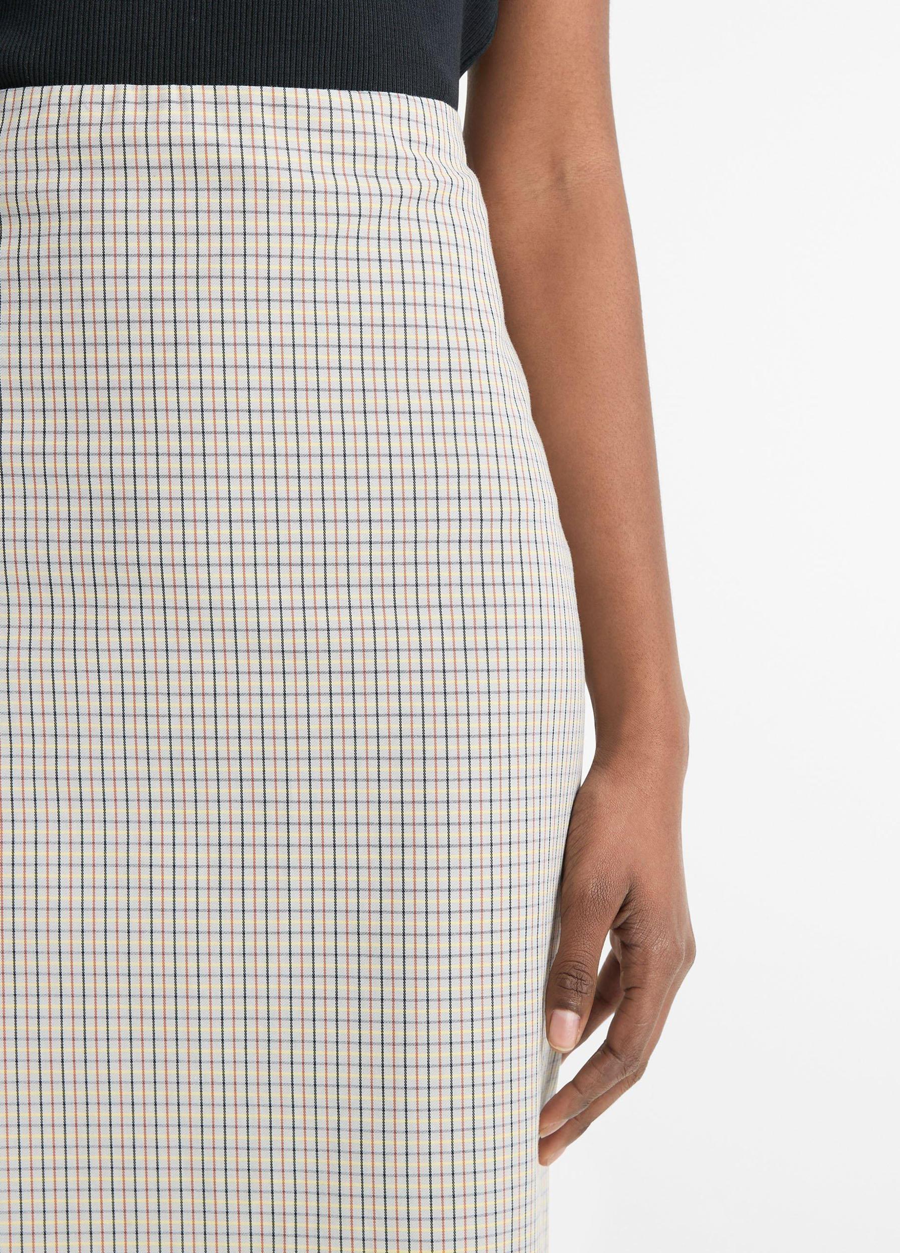 Gardener's Check Cotton Pencil Skirt Product Image