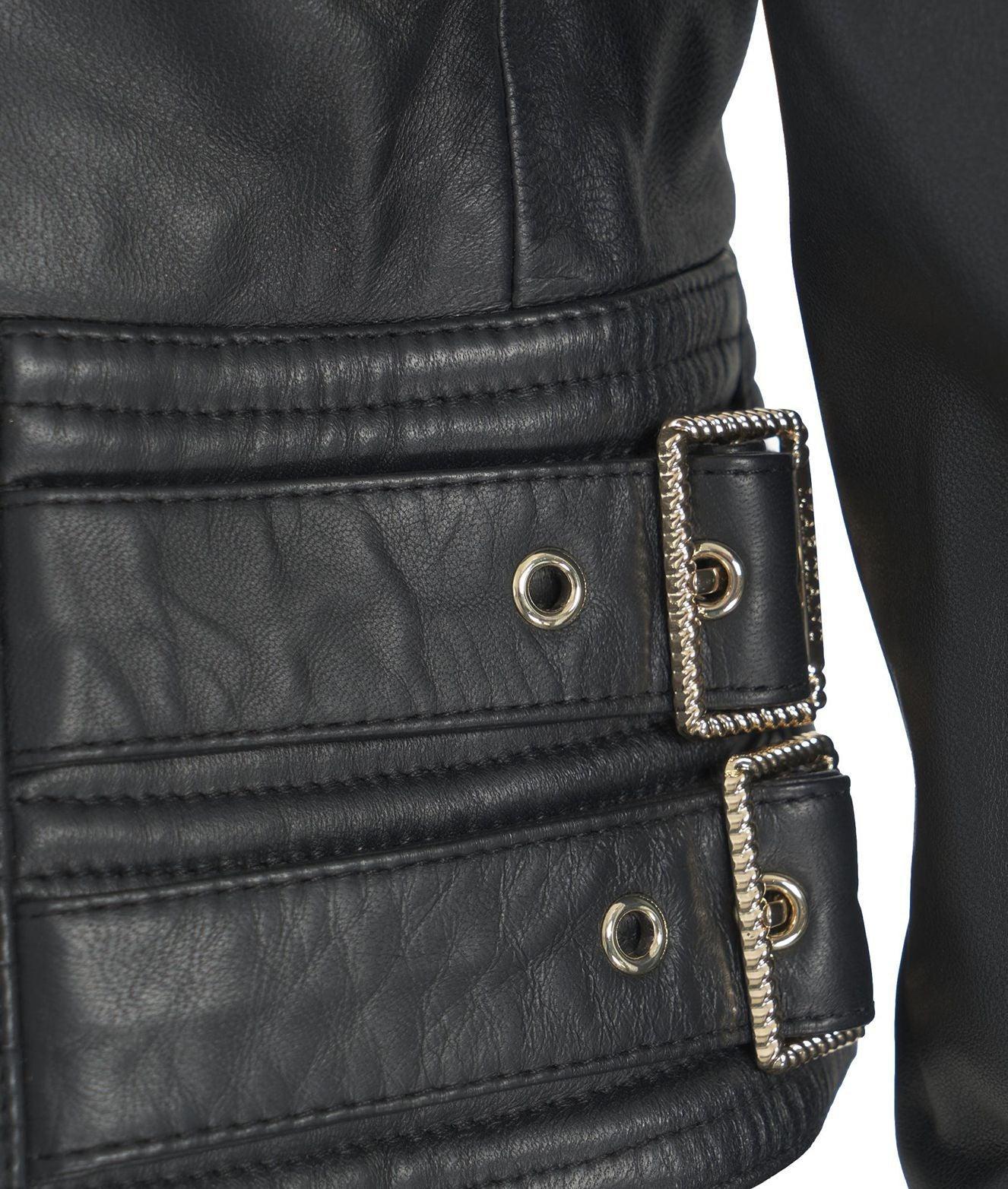 Biker jacket in leather Product Image