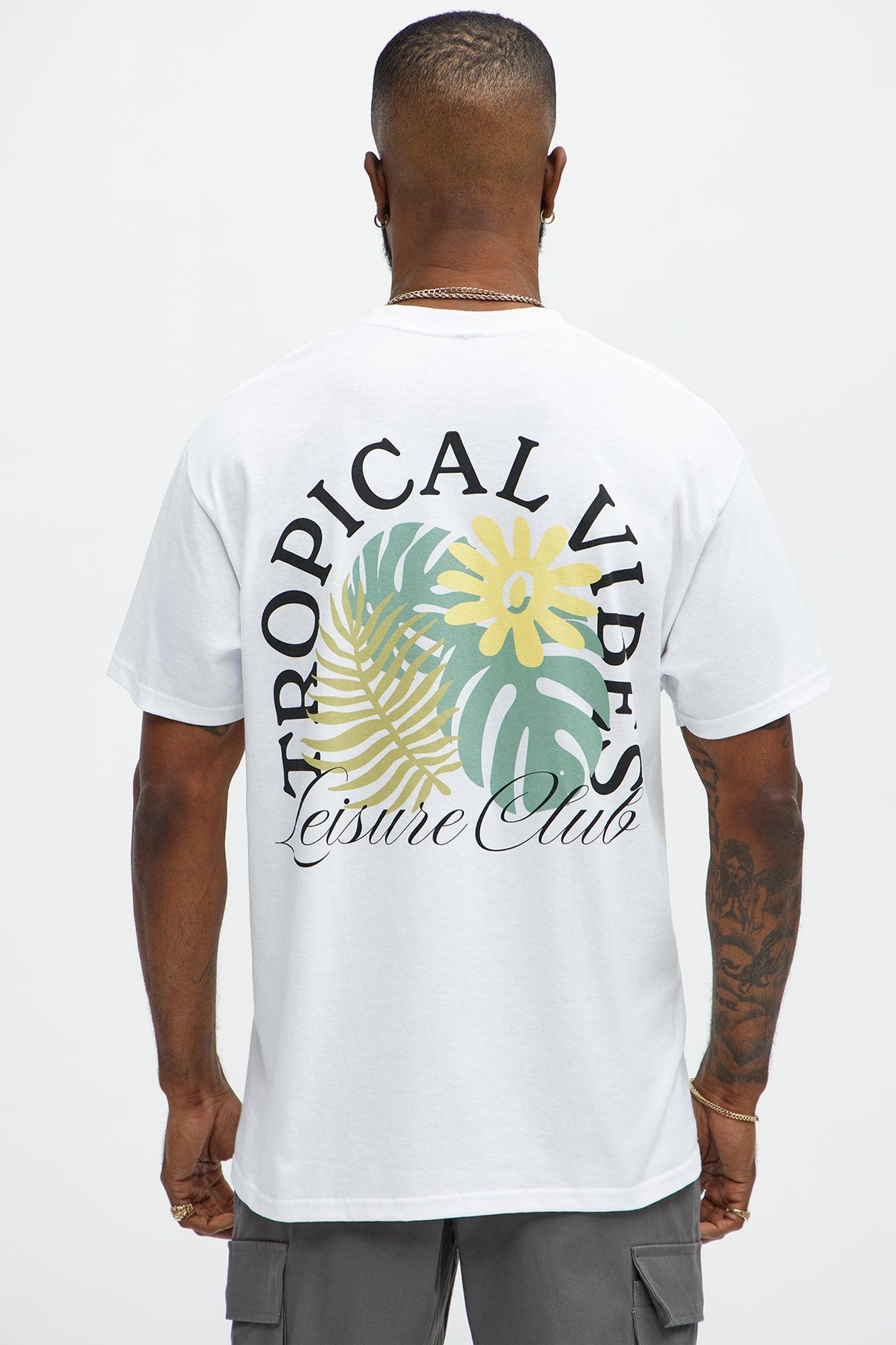 Tropical Vibes Short Sleeve Tee - White Product Image