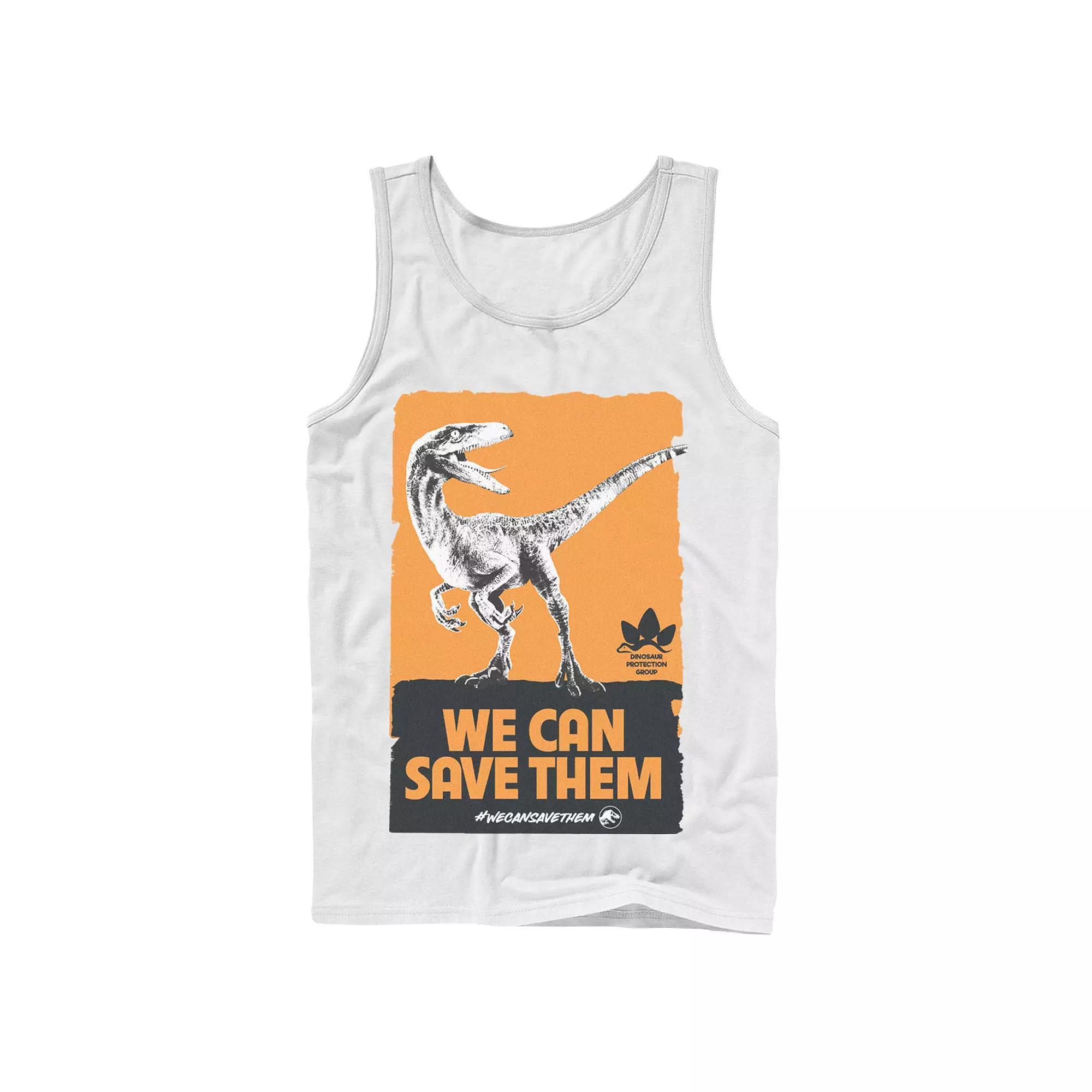 Men's Jurassic World We Can Save Them Poster Tank Top,  Product Image