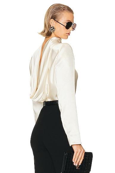 Saint Laurent Drape Back Top in White Product Image