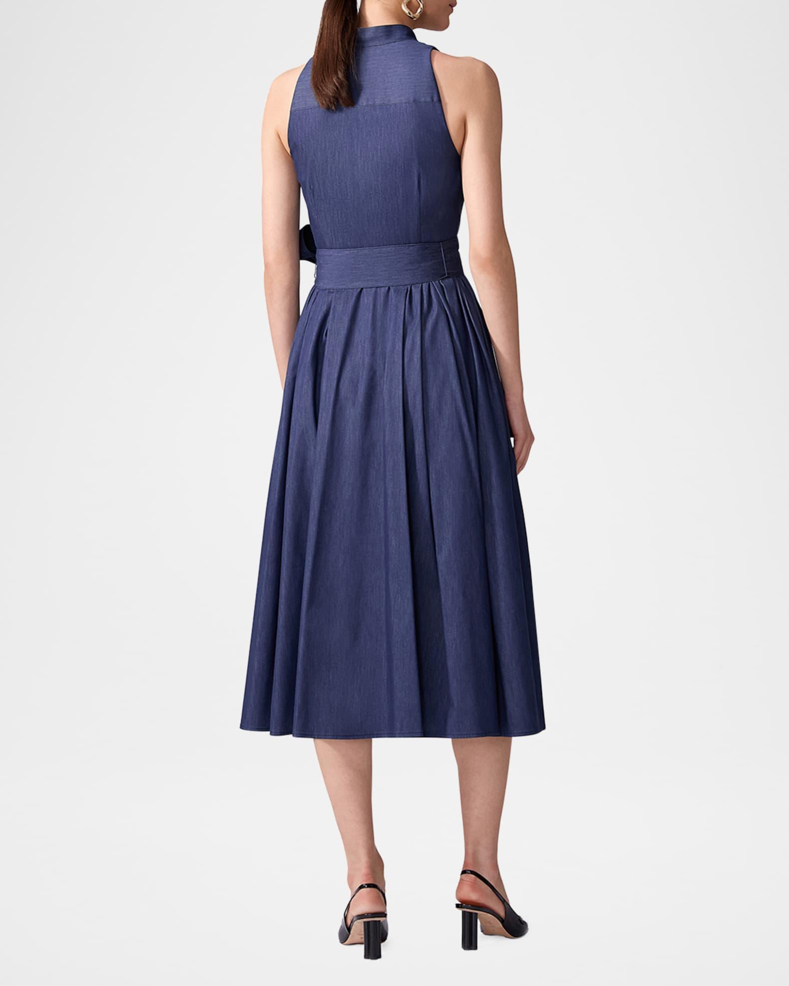 Pleated Self-Tie Full Midi Dress Product Image