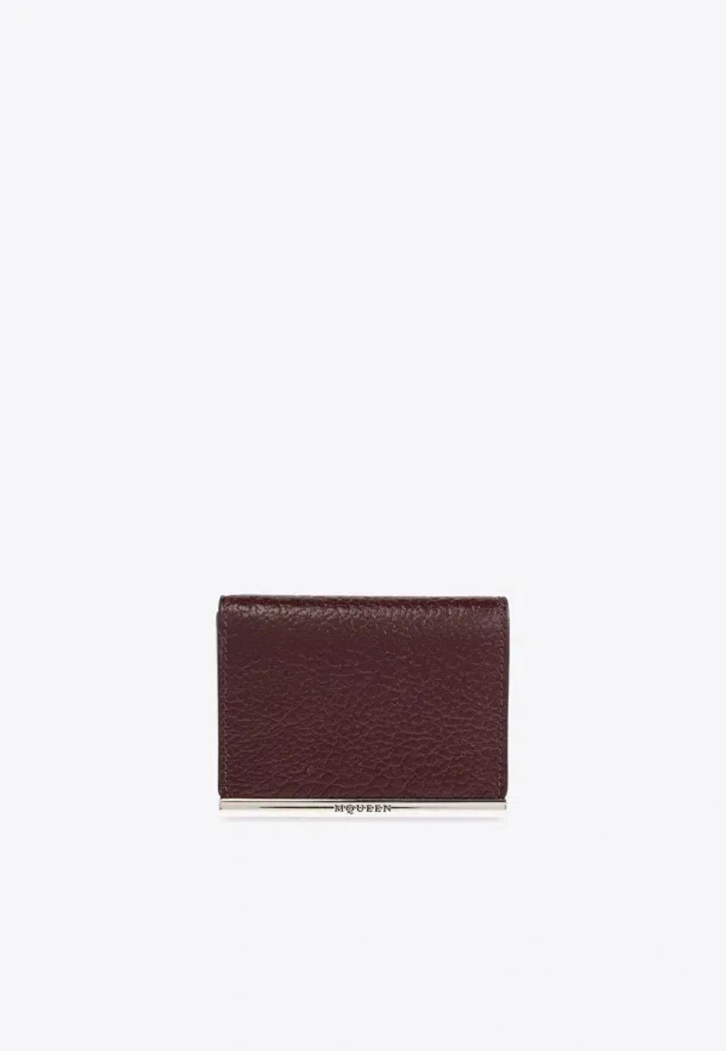 ALEXANDER MCQUEEN Leather Wallet In Burgundy Product Image