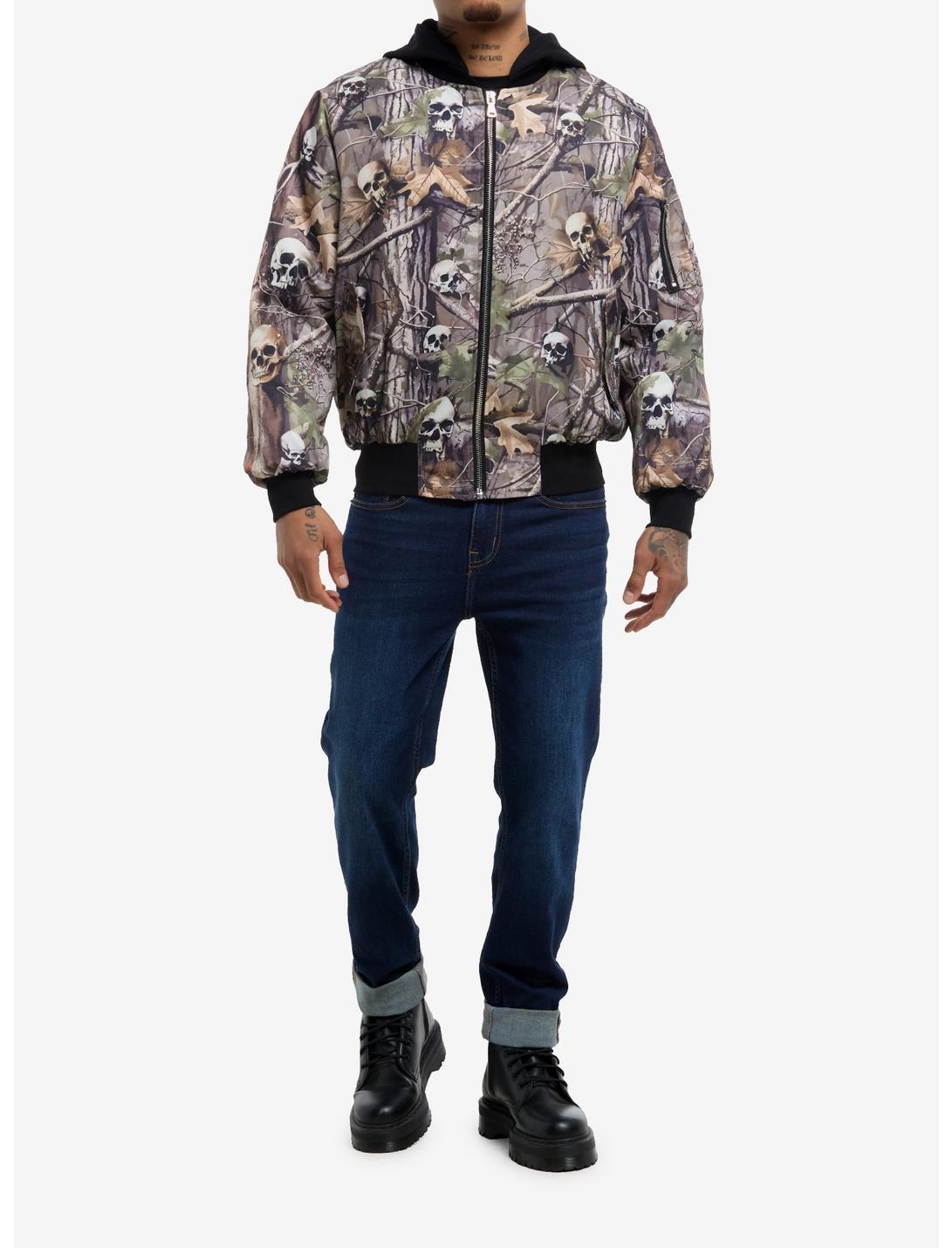 Skull Camouflage Hooded Bomber Jacket Product Image