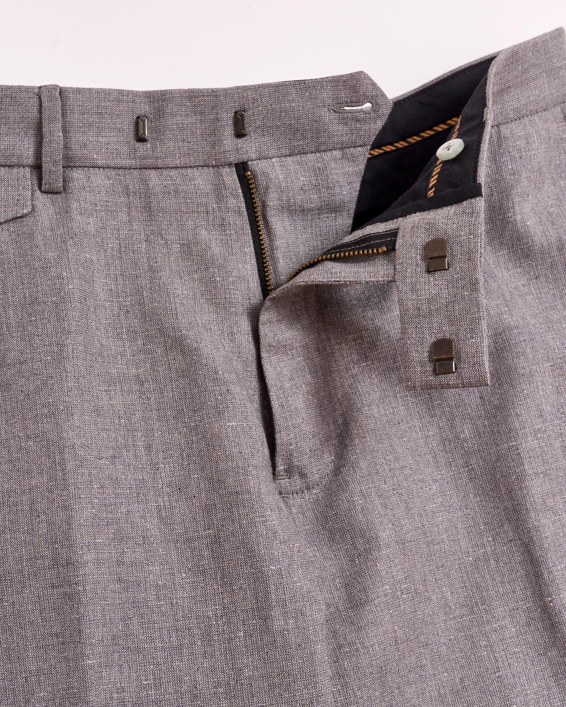 Textured Flat Front Trouser -  Product Image