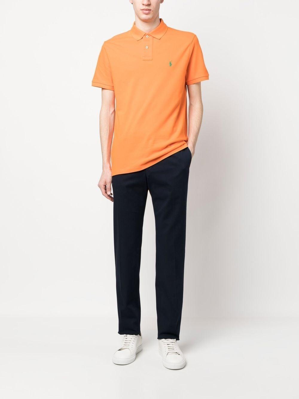 Short-sleeve Polo Shirt In Orange Product Image