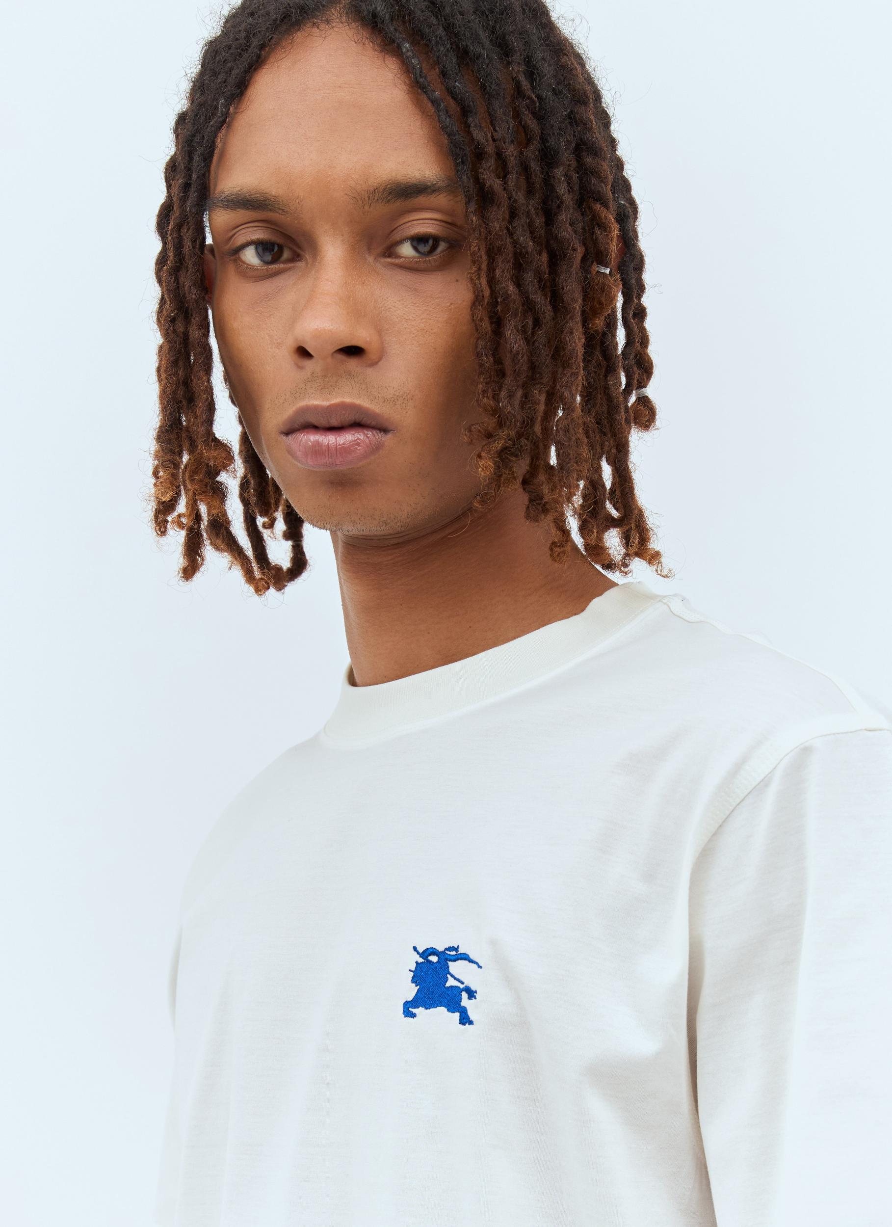 White Embroidered T-Shirt Product Image