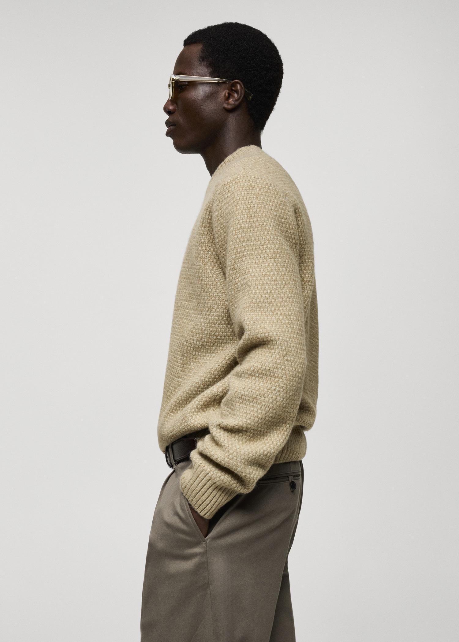 Structured knitted sweater - Men | MANGO USA Product Image