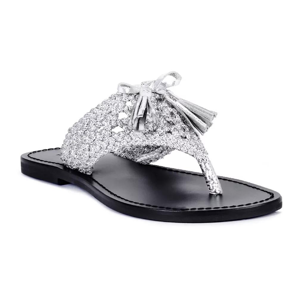 Rag & Co Beech Women's Tassel Flats, Size: 6, Silver Product Image