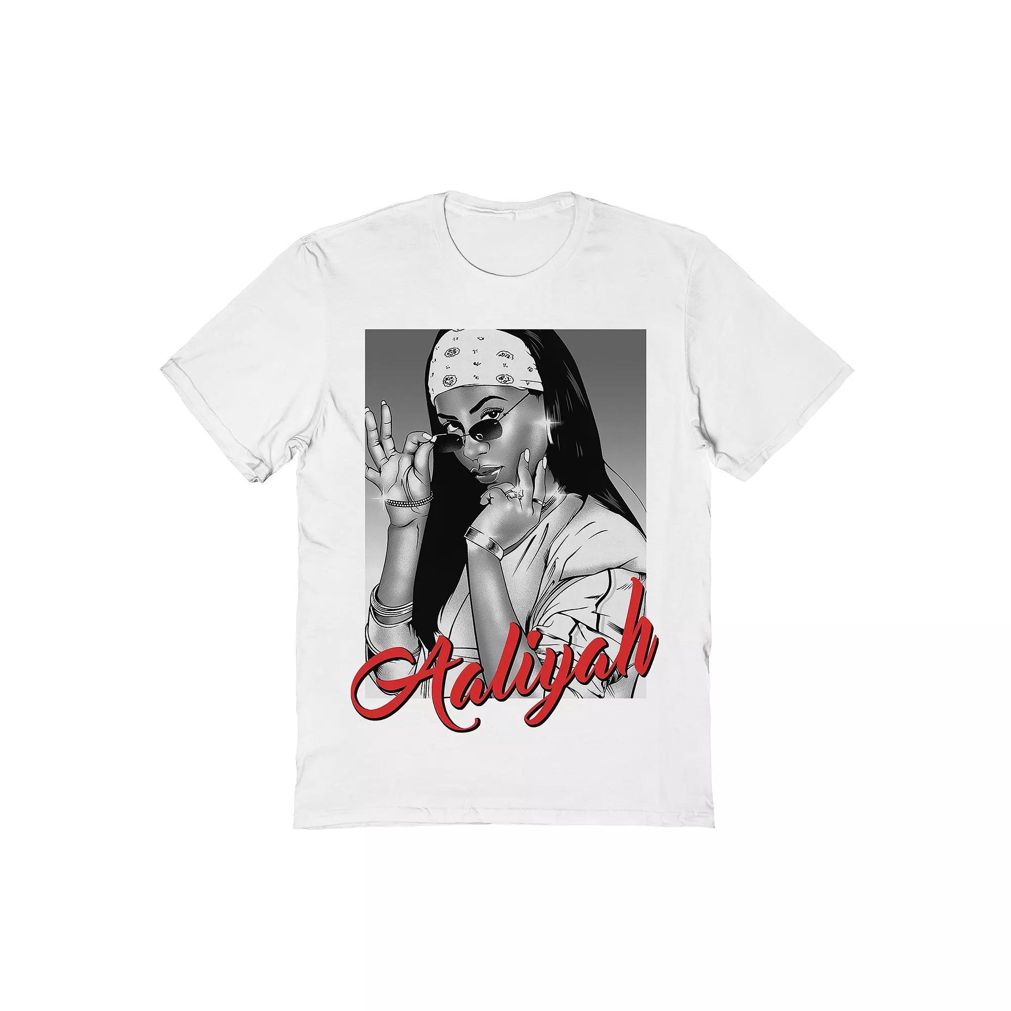 Men's Aaliyah Monochromatic Tee, Size: Medium, White Product Image