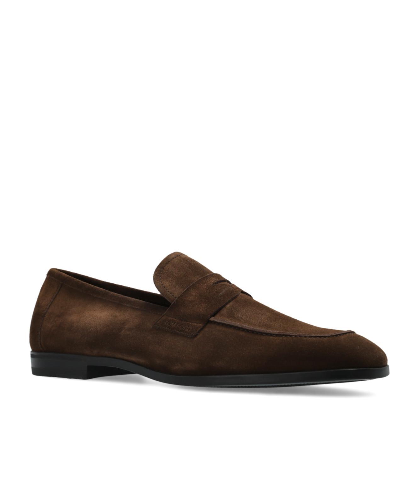 TOM FORD Round Head Loafer Shoes In Black Product Image