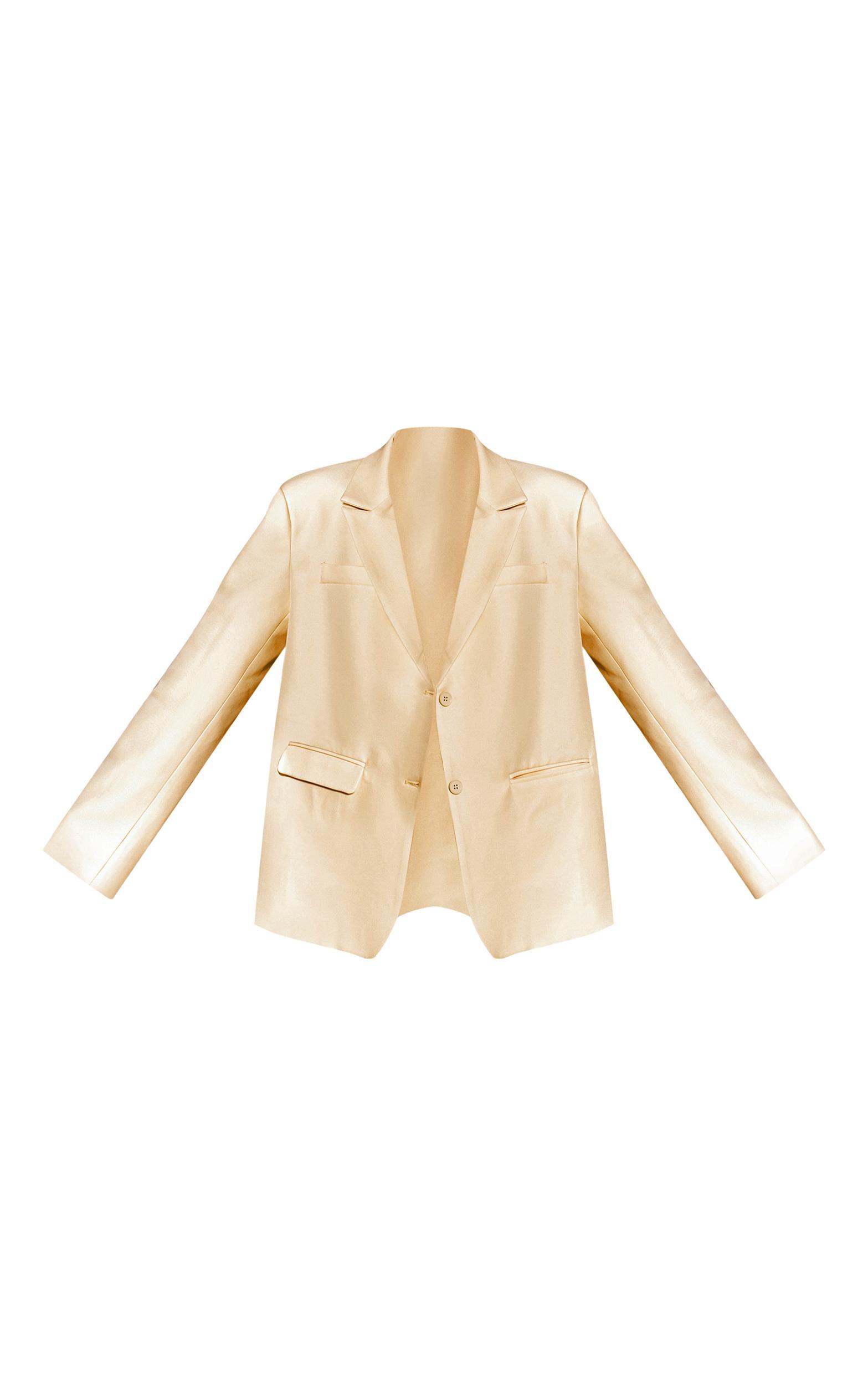 Butter Yellow Tailored Woven Oversized Blazer Product Image