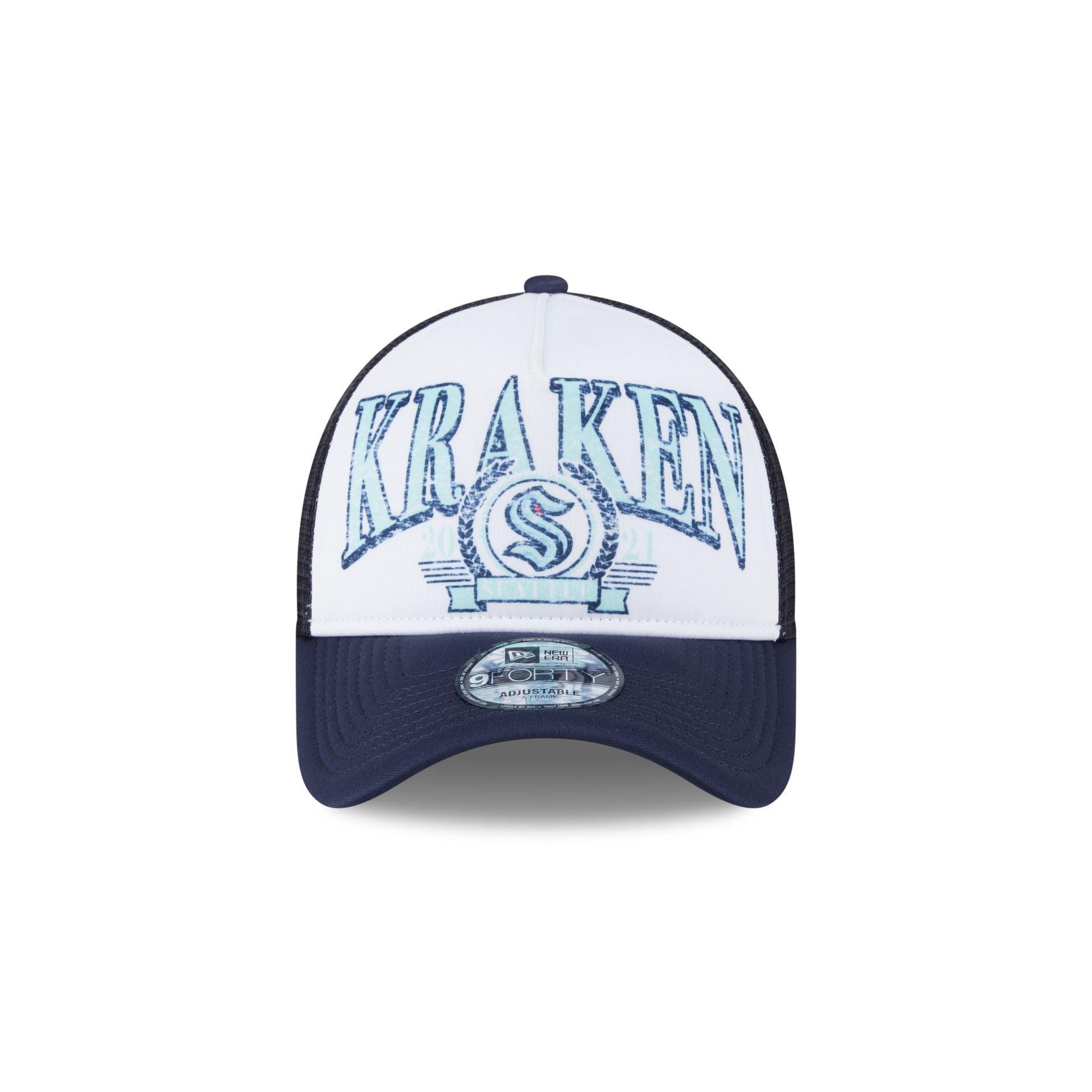 Seattle Kraken Distressed 9FORTY A-Frame Trucker Hat Male Product Image