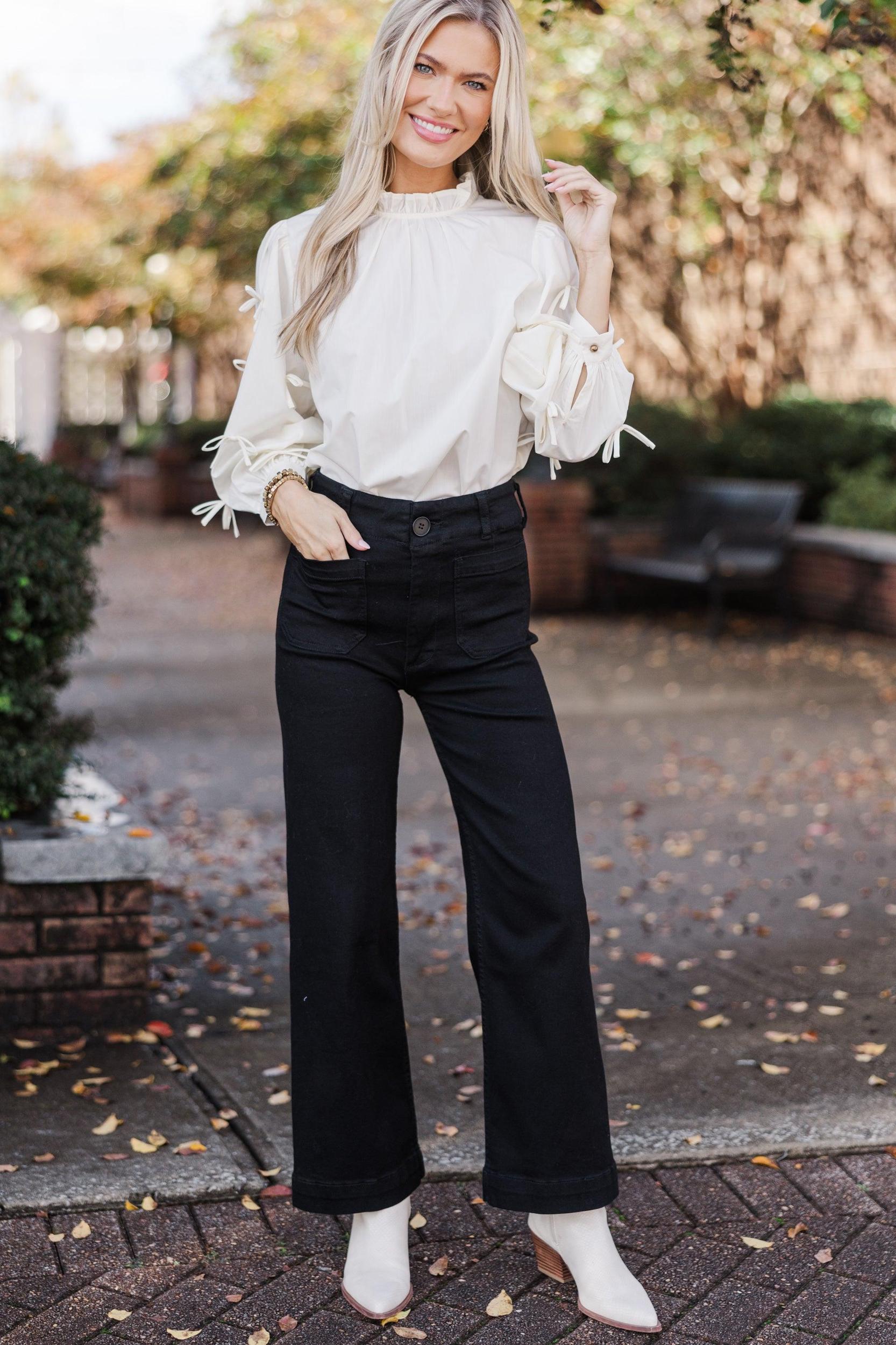 All Up To You Vanilla White Bow Detail Blouse Female Product Image