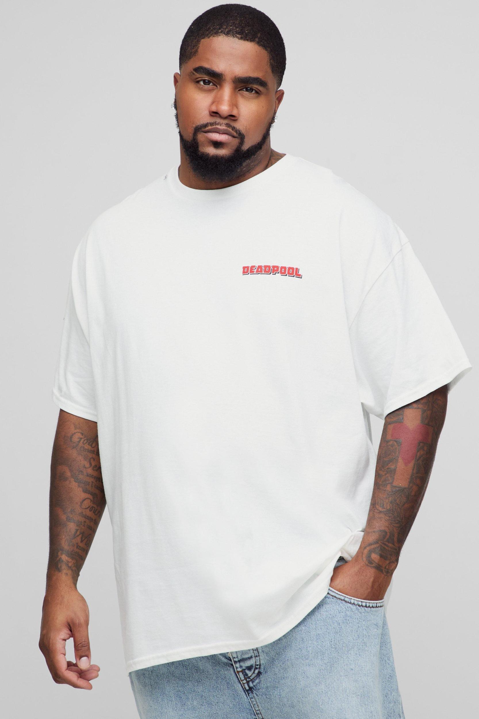 Plus Oversized Deadpool License Print T-Shirt | boohooMAN USA Product Image