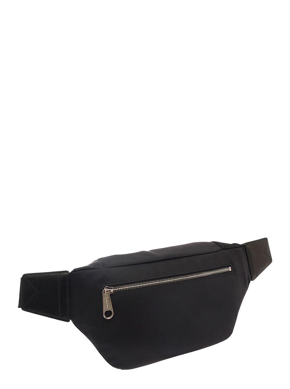 BURBERRY Sonny Black Fanny Pack With Contrasting Logo Print In Nylon Man In Nero Product Image