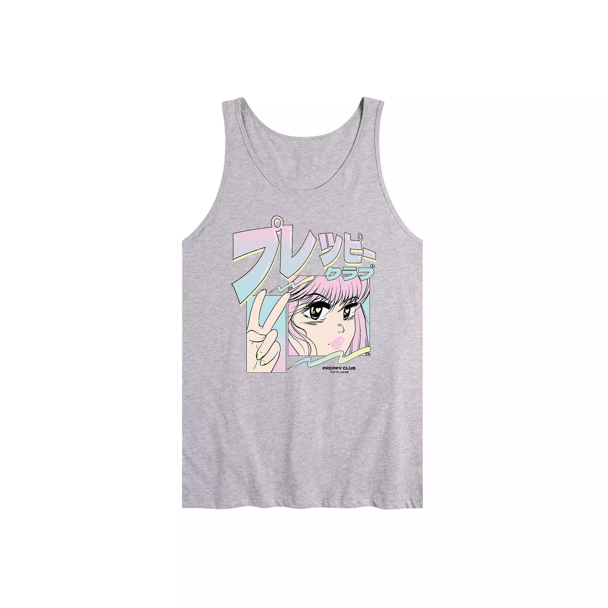 Men's Anime Preppy Club Tank Top, Size: Large, Gray Product Image