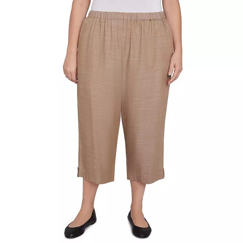 Plus Size Alfred Dunner Relaxed Button Tab Capris, Womens Product Image