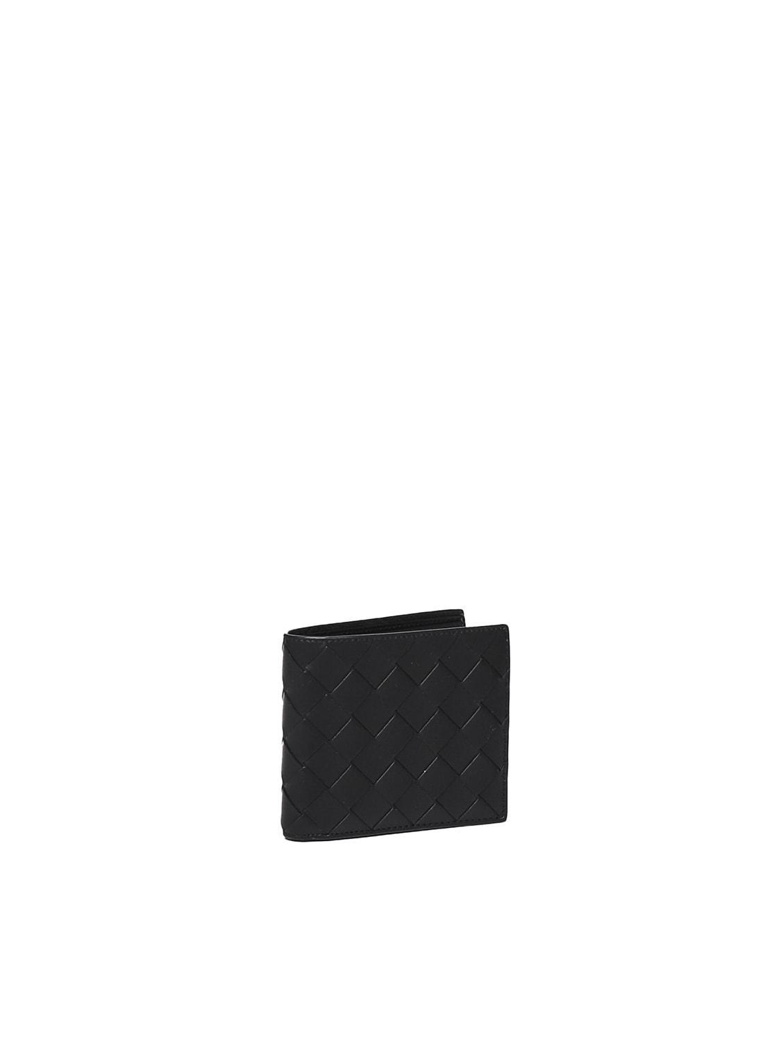 Woven Bi-fold Wallet In Black Product Image