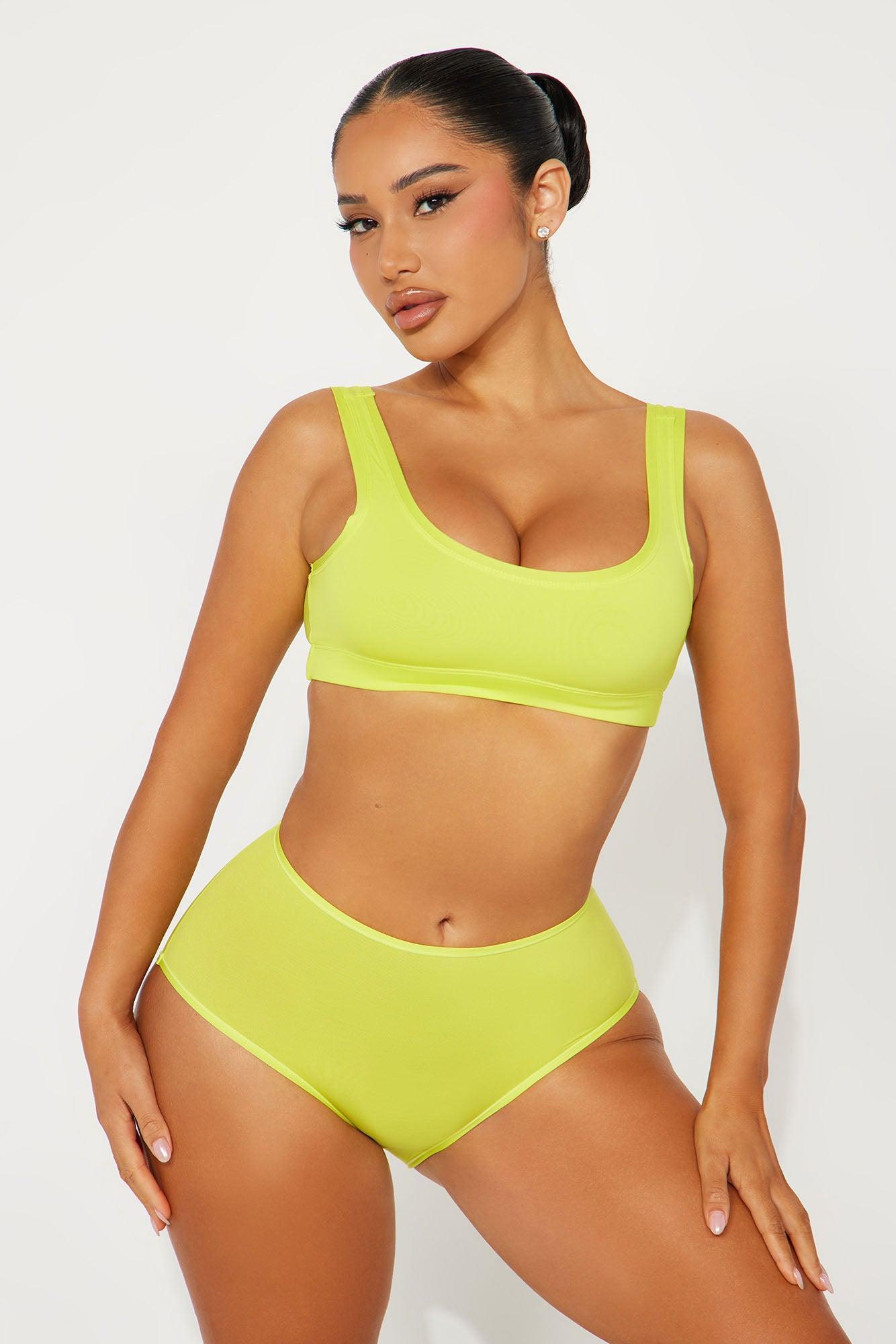 Light As A Feather Microfiber High Waist Brief Panty - Lime Product Image