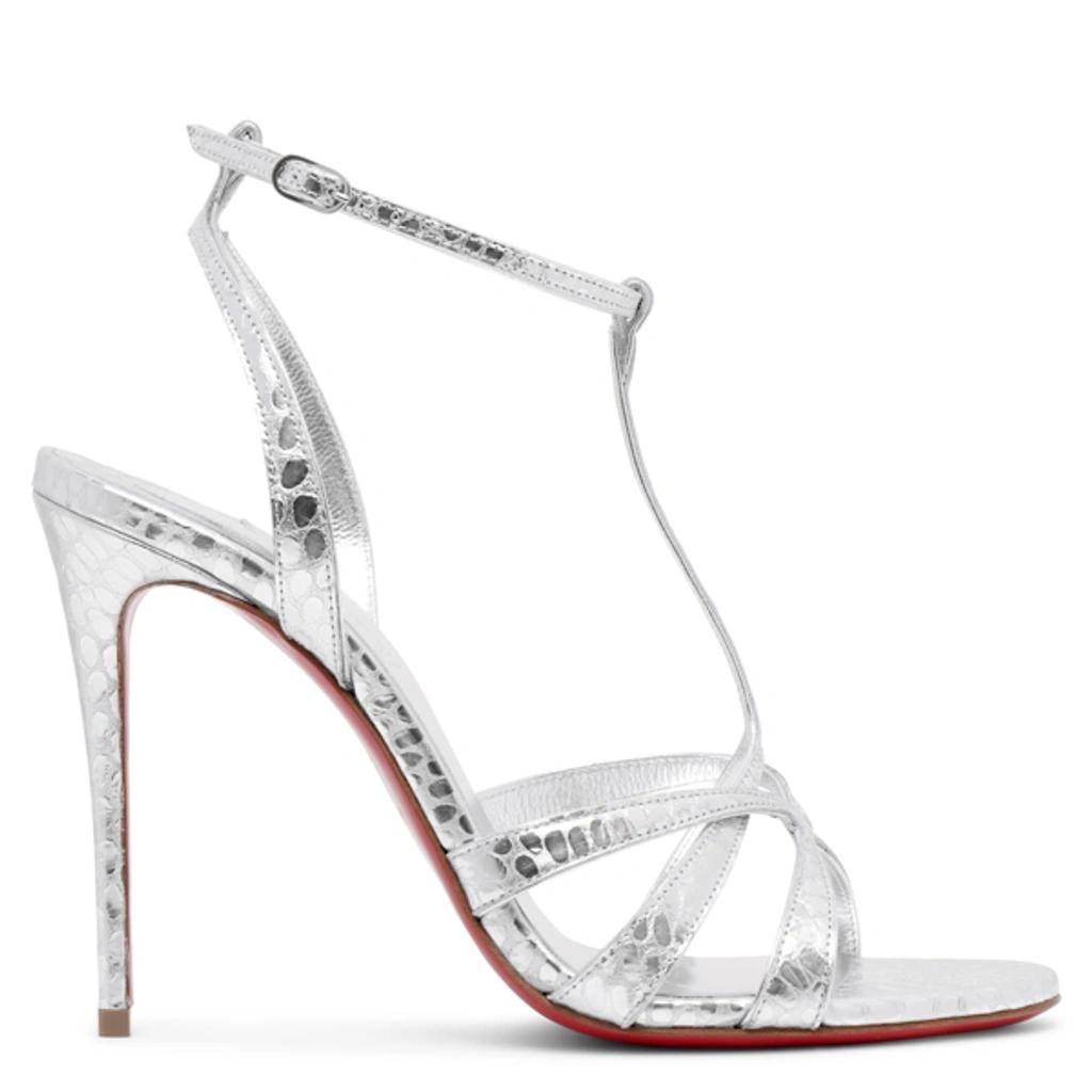 CHRISTIAN LOUBOUTIN Tangueva Red Sole Birdy Metallic Stiletto Sandals In Multicolor Product Image