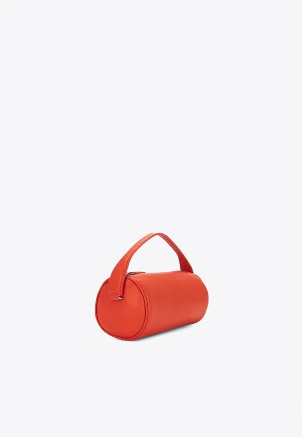 THE ROW 90's Nappa Leather Shoulder Bag In Red Product Image