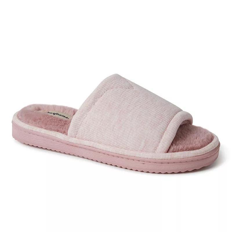 Dearfoams Demi-Rib Knit Womens Slide Slippers Pale Pink Product Image