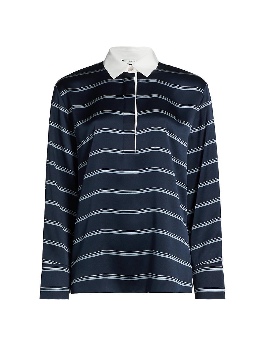 Womens Silk Striped Rugby Shirt Product Image