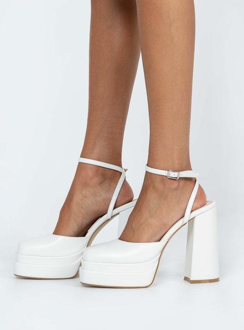 Alto Platform Heels Matte White Product Image
