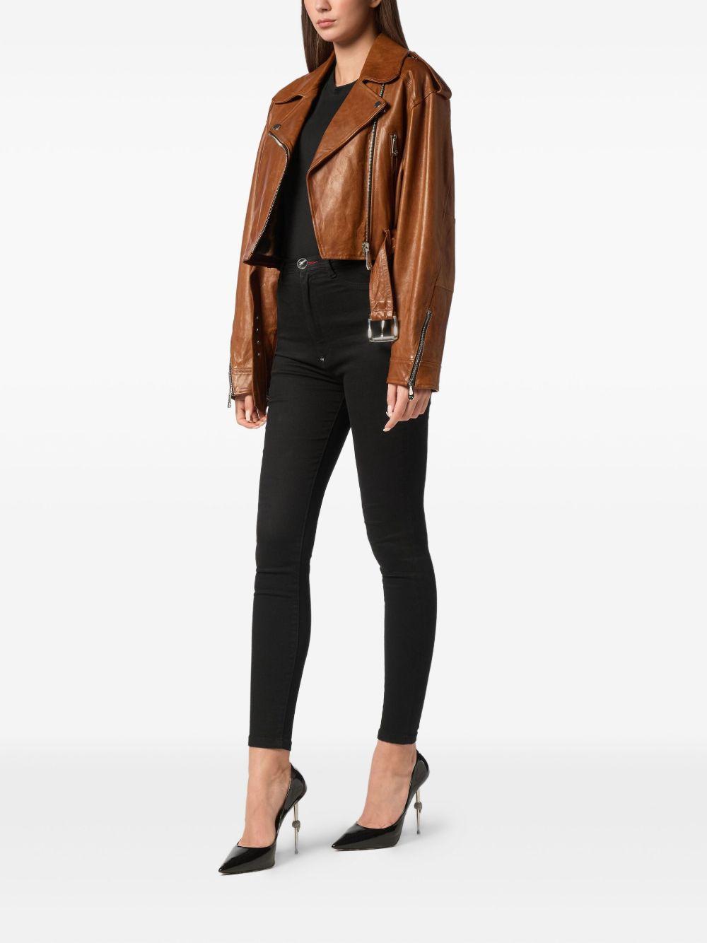 leather biker jacket Product Image
