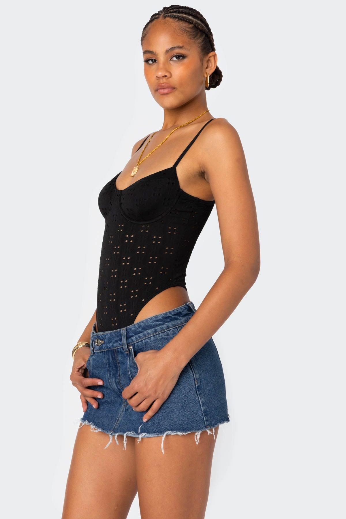 Raven Cupped Eyelet Bodysuit Product Image