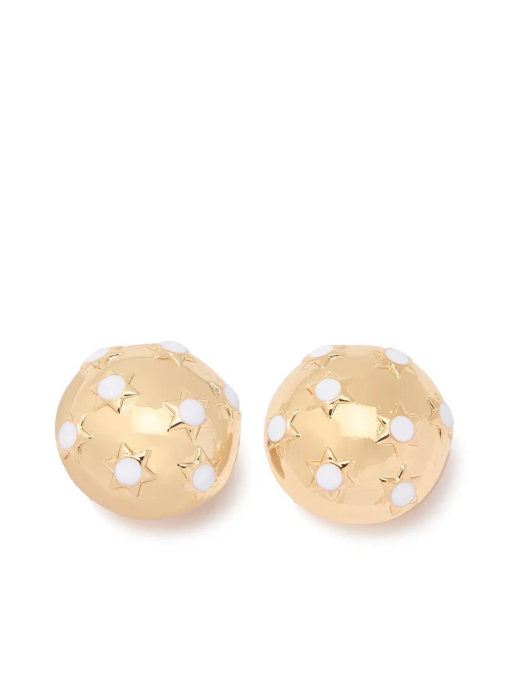 CAROLINA HERRERA Starbust Dome Earrings In Gold Product Image