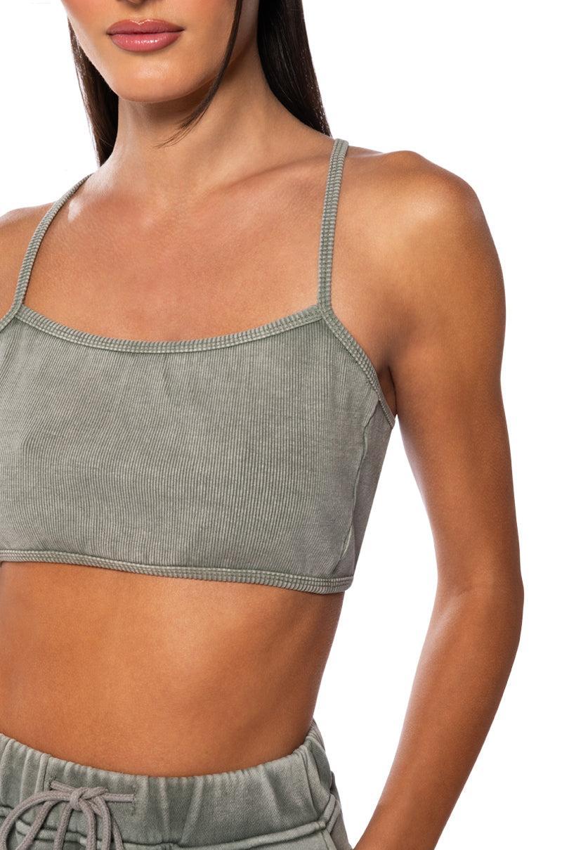 HERE COMES THE HURRICANE RIBBED KNIT BRALETTE Product Image