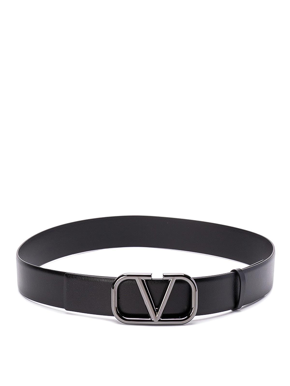 VALENTINO GARAVANI `vlogo Signature` Buckle Belt In Black Product Image