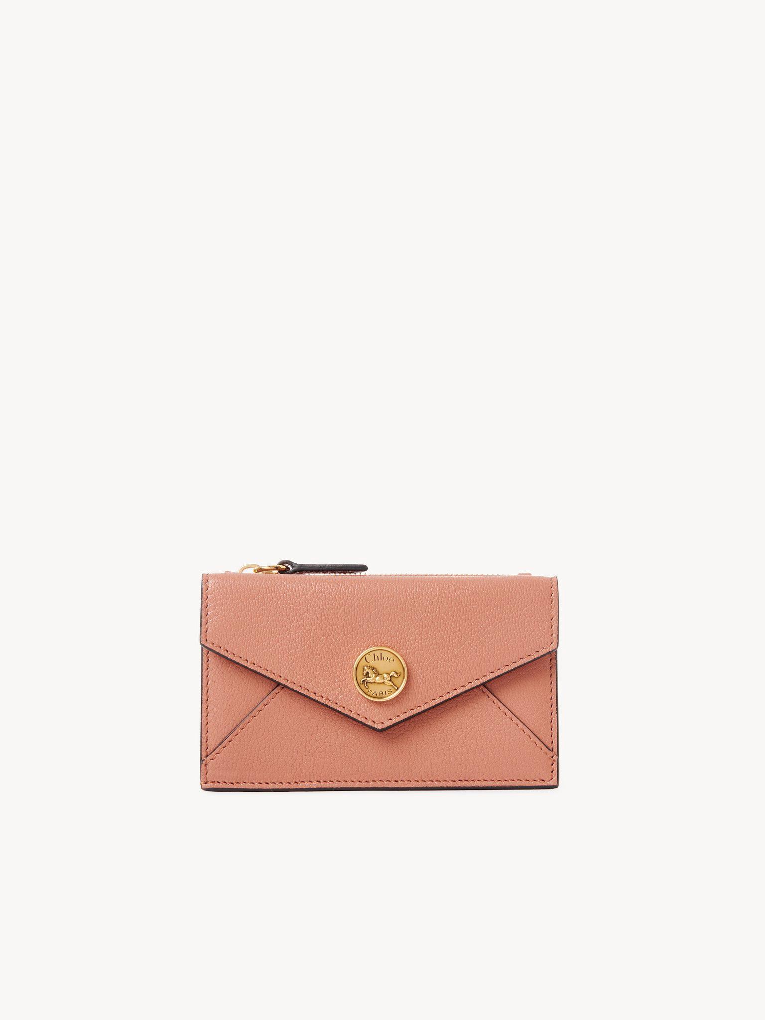 Small Envelope purse with card slots in grained leather Product Image