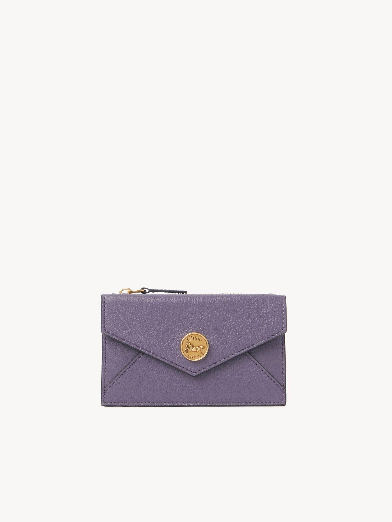 Small Envelope purse with card slots in grained leather Product Image