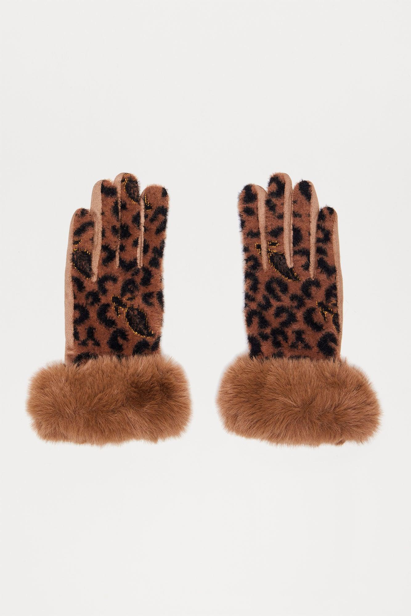 She's Fierce And Classic Gloves - Leopard Product Image