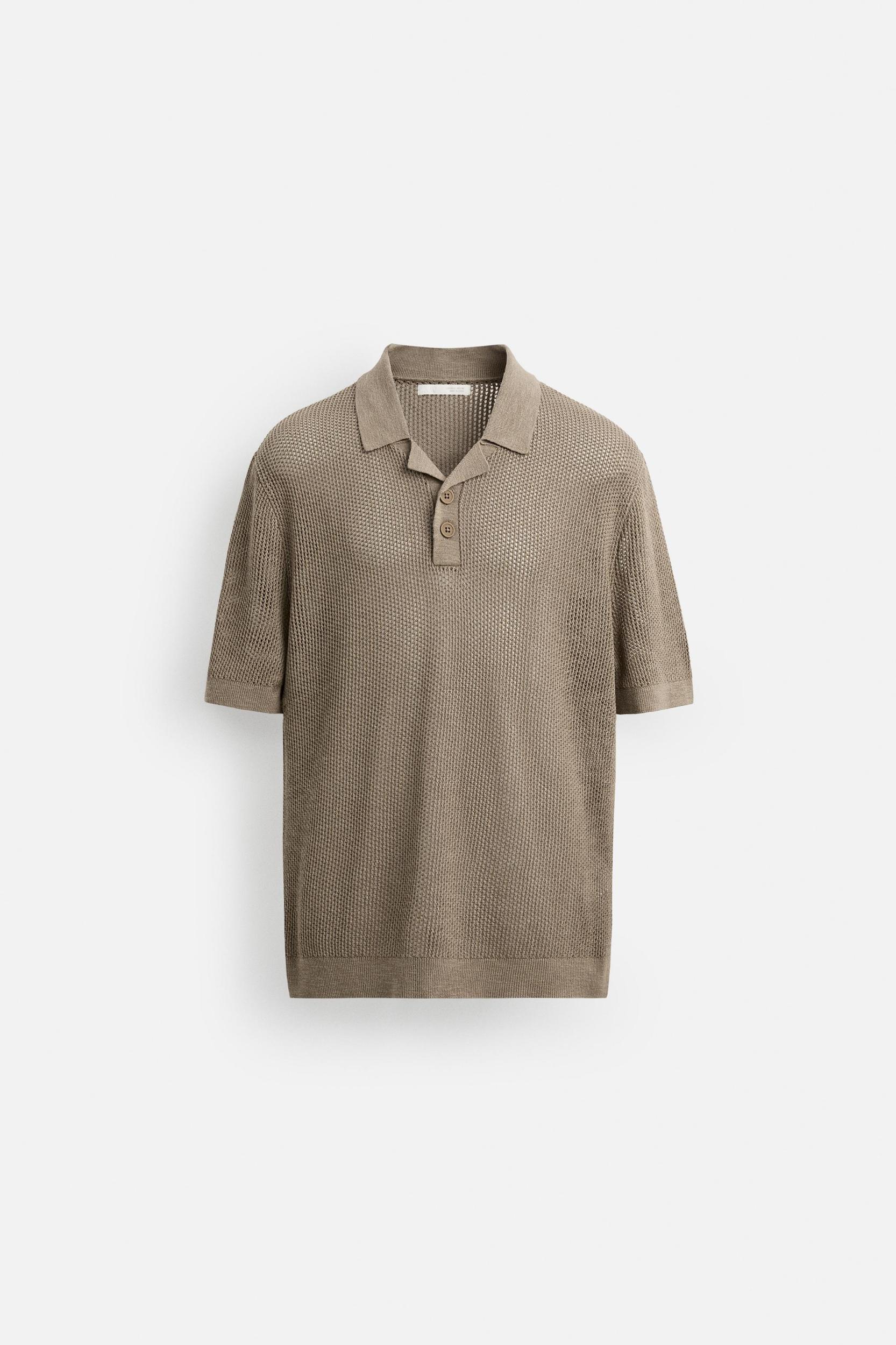 TEXTURED KNIT POLO SHIRT Product Image