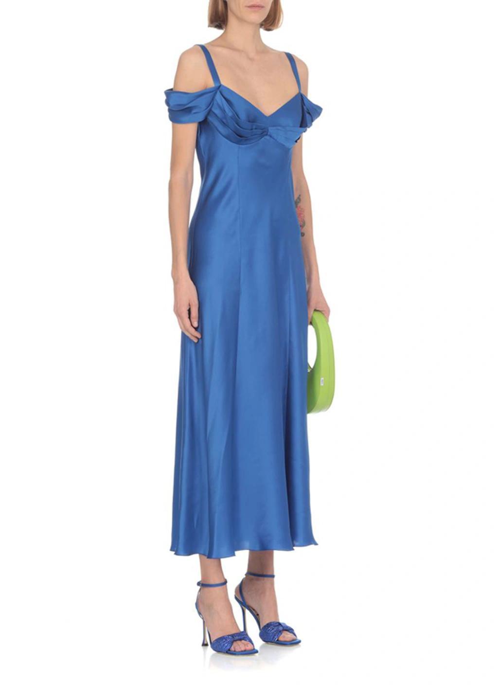 ALBERTA FERRETTI Sweetheart Neck Long Dress In Blue Product Image